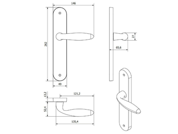GAUDIUM MG3211 - Bronze door handle on back plate by Fama International - view 3